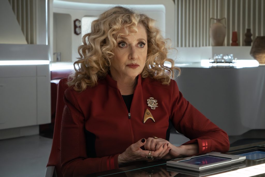 Pictured is Carol Kane as Chief Engineer Pelia in Star Trek: Strange New Worlds